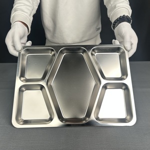 食品プレート多セクションコンパートメント付き毎日使用する耐久性ステンレス鋼 - Product Image 3