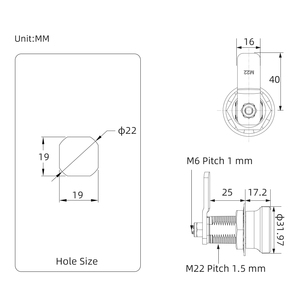Push <strong>Lock</strong> Elevator Cylindrical <strong>Lock</strong> 1/4 Turn Cam <strong>Lock</strong> for Railway Control Box Traffic signal Cabinet - Product Image 5