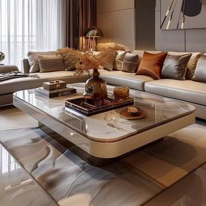 Mesa de Centro de Mármol de Lujo Ligero 2026 - Muebles Modernos Minimalistas de Alta Gama para Sala de Estar - Product Image 3