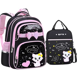 Waterdichte Pu Nylon Meisjes Schooltas Set Kids Bagpack Kinderen School Rugzak Rugzak Voor Schoolkind 6-12 Jaar