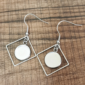 Pendientes Colgantes Geométricos de Acero Inoxidable, Color Acero, Huecos, Accesorios de Joyería DIY, Pendientes Colgantes Unisex de Moda - Product Image 3