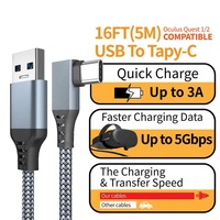 Cable VR Stream Link para auriculares y PC, accesorios 1/2, USB A tipo C, 16 pies, 5 metros, negro, para Oculus/metanquest 3,0