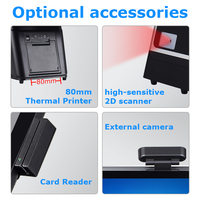 Système POS à double écran tactile 15/15,6 pouces, tablette PC de bureau intelligente, Android tout-en-un, paiement sans argent liquide, machine de caisse POS