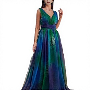 Robe fourreau en mousseline de soie pour femme, couleur bonbon, à sequins, col halter, dos nu, taille naturelle, avec soutien-gorge intégré, grande taille, en cachemire, pour soirée d'été - Product Image 2
