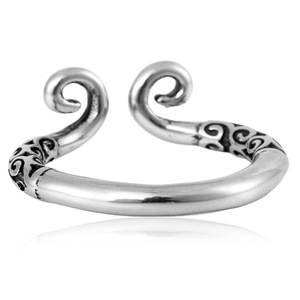yunnique Stainless Steel Open <b>Ring</b> Silver Geometric Design Unisex Jewelry Gift - Product Image 3