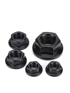 ISO 4161 DIN 6923 B18.16.4 A2-70 M5-M100 Écrou à bride hexagonale en acier inoxydable SS304 316 A4-70, zingué noir, à denture hexagonale - Product Image 3