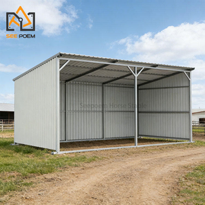 Moderno Riparo Portatile Zincato <span class=keywords><strong>per</strong></span> Cavalli con Tetto, Pannelli <span class=keywords><strong>per</strong></span> <span class=keywords><strong>Stalle</strong></span> Esterne, Capannone <span class=keywords><strong>per</strong></span> Bestiame - Product Image 3