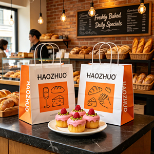 Custom Logo Printing Eco-Friendly Cake Bread One-Stop Packaging Solution Greaseproof Disposable Paper Bag for Bakery Cake Set - Product Image 1