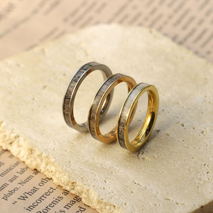 Custom <b>Rings</b> Pure <b>Titanium</b> Unisex Geometric Stackable Jewelry Gift - Product Image 3