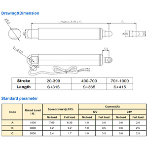24v 3 שלב מפעיל טלסקופי מנוע 1000 מ "מ שבץ עבור טור הרמת גג Rv - Product Image 4