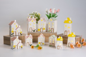 Micro Paysage Porcelaine Décorations Petit Blanc Lumineux <span class=keywords><strong>Maison</strong></span> <span class=keywords><strong>De</strong></span> Noë<span class=keywords><strong>l</strong></span> Nouvel An Céramique Décoration Graduation Ramadan Cadeau - Product Image 6