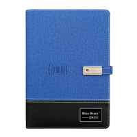 Cadeau d'affaires 8000mah Power Bank Notebook lumière LED Logo Smart Wireless Charging Journal for School Use Hardcover Spiral Style
