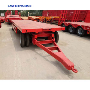 2 ejes 8 ruedas 25 toneladas de remolque de camión plano con <span class=keywords><strong>Dolly</strong></span> vinculado para la venta caliente - Product Image 4