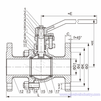 Günstiger Preis PN10/PN16/PN25/PN40/PN64 2-teiliges GB Flansch-Kugelventil WCB/SS zum Verkauf
