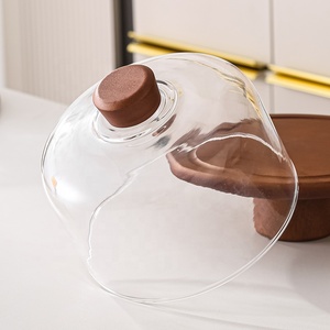 Mới được thiết kế tráng miệng Bìa Glass Dome trang trí bánh đứng Fancy & gỗ Glass Dome bánh đứng - Product Image 6