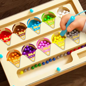 Tableau de labyrinthe magnétique, jeu de tri de couleurs avec perles, entraînement logique, logo personnalisé, petite série, commande mixte - Product Image 1