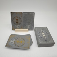 Vente chaude Feuille D'or Tarot Marque Étanche Tarot Lune Impression 78 Tarot Oracle Cartes avec Support En Bois