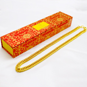 Collana da uomo YL Dashing in lega placcata <span class=keywords><strong>oro</strong></span> 18K con catena a bambù, set regalo per ragazzi con confezione regalo - Product Image 2