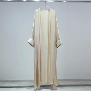 Abaya harian 2024 musim panas baru Timur Tengah independen stasiun Muslim wanita kardigan Abaya jubah Turki ins mantel warna solid