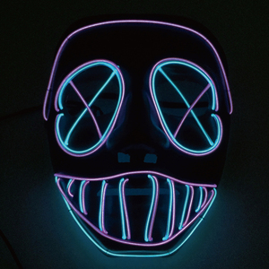 หน้ากากกะโหลกศีรษะแบบชาร์จไฟ LED ได้หน้ากากคอสเพลย์น่ากลัวสำหรับงานปาร์ตี้เทศกาลฮาโลวีนอุปกรณ์เสริมเครื่องแต่งกายที่สมบูรณ์แบบ - Product Image 1