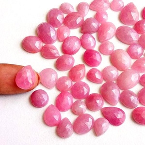 พลอยสีชมพูแซฟไฟร์ Cabochon เกรด AAA เจียระไนแบนราบพลอยธรรมชาติคุณภาพเยี่ยมสำหรับการทำเครื่องประดับ - Product Image 3