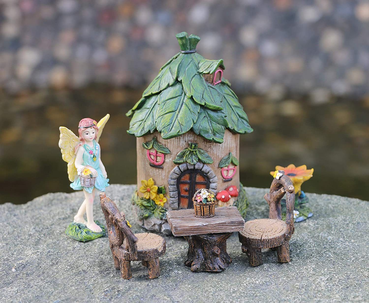 BangBangDa Kit de nain de jardin miniature d'extérieur - Maisons de fées - Accessoires de village - Figurines de nain de pêche - Statue de terrasse - Décoration de gâteau pour garçon