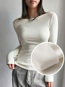 2024 nueva moda personalizada Streetwear sudaderas de cuello redondo suéter de lana de peso pesado sudaderas de cuello redondo de gran tamaño mujeres - Product Image 1