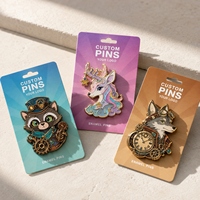 Broches de revers personnalisées en émail steampunk avec animaux, badges métalliques ornés, cadeaux souvenirs personnalisés, vente en gros