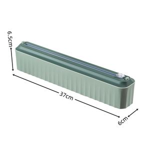 Support mural magnétique réutilisable pour film alimentaire, boîte de rangement pour papier aluminium, distributeur de film plastique avec coupe-film coulissant pour aliments - Product Image 2