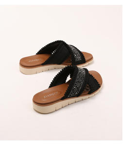 <span class=keywords><strong>Sandalias</strong></span> de cuña de tela con punta abierta de verano a la moda, <span class=keywords><strong>sandalias</strong></span> antideslizantes de suela blanda para mujeres y damas, zapatos informales para caminar al aire libre - Product Image 6