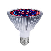 Lampu LED Aluminium E27 Spektrum Penuh untuk Pertumbuhan Tanaman, Lampu Tanam Dalam Ruangan, Lampu Perkecambahan Benih