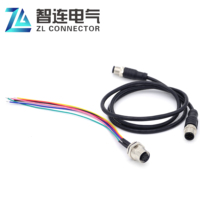 En stock Câble 24AWG M12 6 broches femelle à montage arrière avec câbles UL1007 de 20 cm