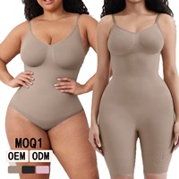 Body sculptant sans couture décontracté pour femme, en nylon fin, taille haute, effet rehausseur de fesses, amincissant, élasticité à maintien moyen, bretelles fines