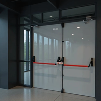 Porte coupe-feu Guangzhou 90 minutes, porte en acier ignifuge sur mesure avec persienne et barre de poussée