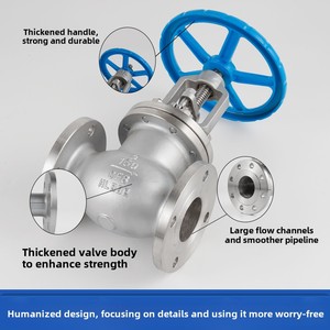 Vanne à soupape en acier inoxydable à joint rigide, à bride personnalisée, compatible avec les fluides aqueux, à arrêt manuel, norme américaine 304, DN40-600 J41W - Product Image 2