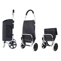 GARIDA Sac à roulettes portable en tissu ultraléger pour légumes Chariot de courses léger avec sac de chaise pliable GCG-029