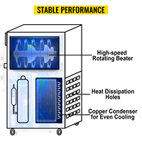 Machine à glaces professionnelle en acier inoxydable, machine à glaces dures commerciale, machine à glaces automatique