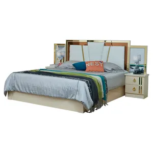 Móveis de madeira simples e modernos para quarto principal, cômoda king size, aparador, mesa de cabeceira, conjunto de móveis para quarto, 5 peças