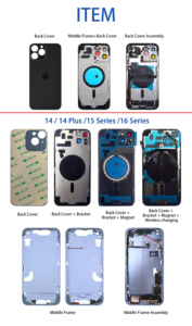 Carcasa para <span class=keywords><strong>iPhone</strong></span> X/XR/<span class=keywords><strong>XS</strong></span>/XSMax/<span class=keywords><strong>11</strong></span>/12/13/14/15/16 Mini Plus Pro <span class=keywords><strong>Max</strong></span>, Ensamblaje <span class=keywords><strong>de</strong></span> Carcasa Trasera Integrada con Todos los Accesorios - Product Image 5