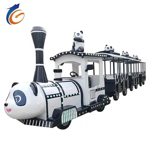 Kereta api pandangan tanpa jejak berbentuk Panda untuk dijual peralatan hiburan kereta kecil anak-anak Taman gambar utama
