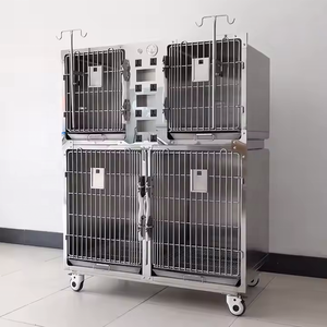 กรงสัตวแพทย์สเตนเลสแบบเข้มข้นกรงทางคลินิกสำหรับสัตว์เลี้ยง304แบบปรับแต่งได้ - Product Image 1