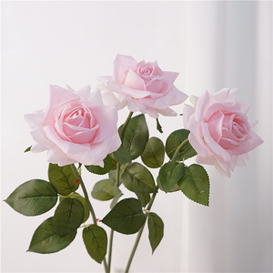 Commercio all'ingrosso di alta qualità testa vera e propria mano in lattice fiori artificiali bianco rosa rosa blu <span class=keywords><strong>rose</strong></span> matrimonio festa della mamma a casa - Product Image 3