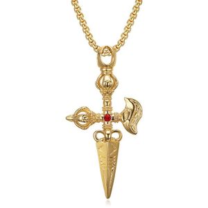 Hip Hop Demon Slayer CZ impermeable de acero inoxidable de moda joyería colgante collares 18K chapado en oro para hombres y mujeres al por mayor - Product Image 1
