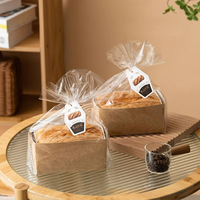 Boîte de papier d'emballage de gâteau de cuisson à haute température jetable cuisson pain grillé boîte de moule en papier kraft avec sac en plastique
