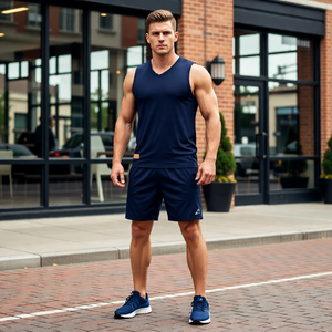 Débardeur de sport pour homme en maille extensible 4 directions, respirant et à séchage rapide pour la gym, la course, l'entraînement et le fitness - Product Image 2