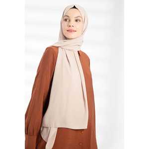 Chal de Crepé en Color Piedra, Hijab Étnico Bordado de Primera Calidad, Tejido Suave de Modal, Velo, Rayón, Poliéster y Algodón, con Logotipo Personalizable - Product Image 3