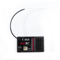 Récepteur RC HotRC F-06AT 6CH 2.4GHz FHSS, récepteur de modèle RC en ABS pour avions à voilure fixe, planeurs, modèles RC