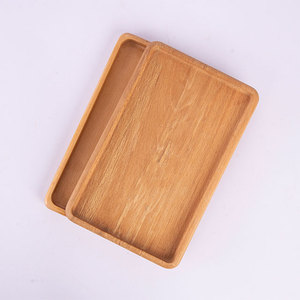 Juego de 2 bandejas rectangulares de madera de haya de primera calidad para servir alimentos, 30 x 19 cm - Product Image 3