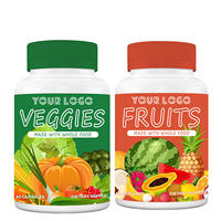 Bonbons gélifiés multivitaminés aux fruits et légumes, riches en vitamines et minéraux, améliorent l'immunité, marque propre OEM, compléments naturels pour adultes