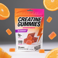 Supplément OEM pour la gymnastique Gommes pré-entraînement Gommes à la créatine 5000mg Gommes à la créatine sans sucre Gommes monohydratées à la créatine avec vitamine B6 B12